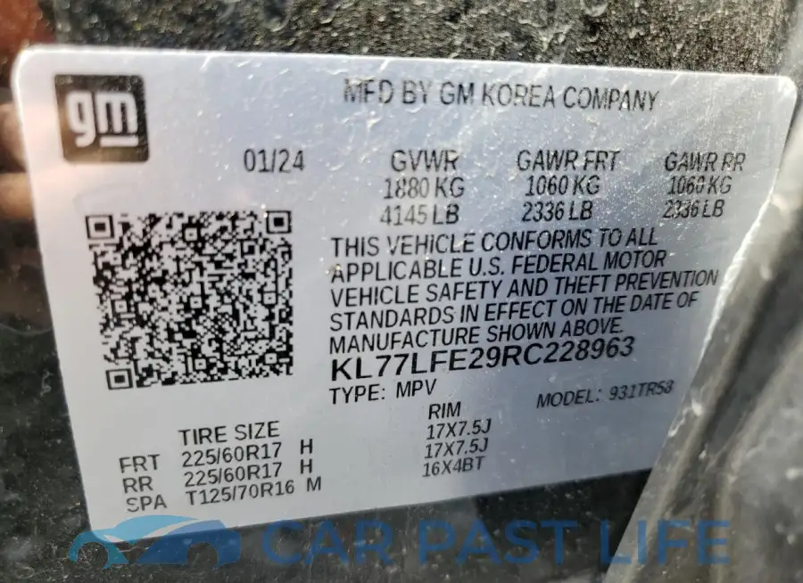 KL77LFE29RC228963# 13