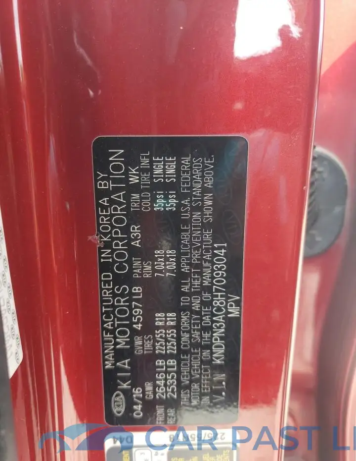 KNDPN3AC8H7093041# 14