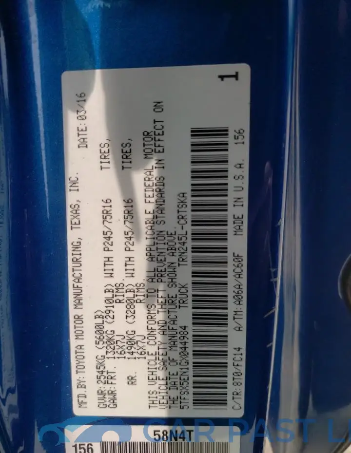 5TFSX5EN1GX044984# 12