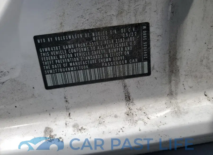 3VW2T7BU4NM017006# 13