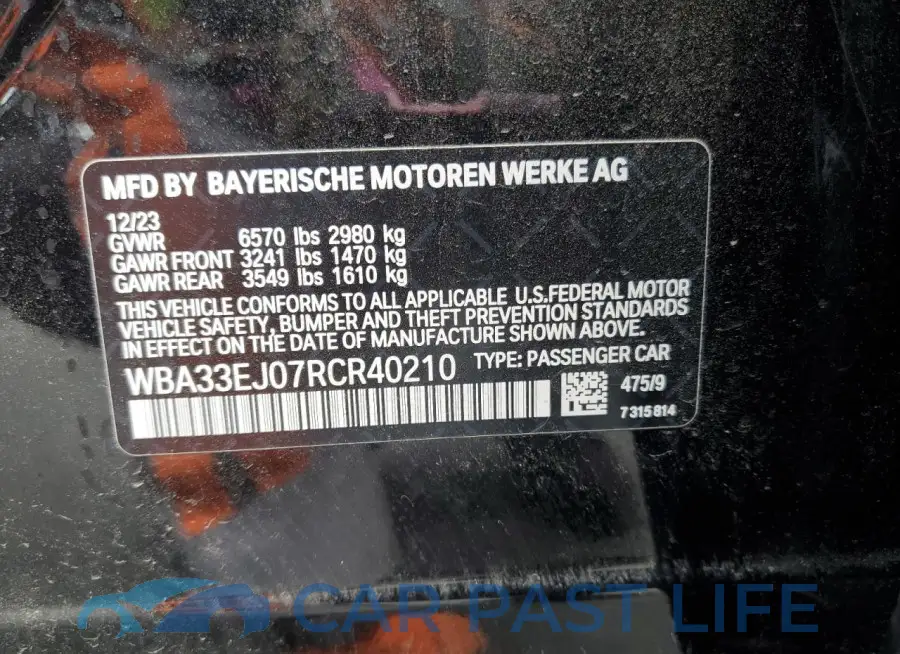 WBA33EJ07RCR40210# 12