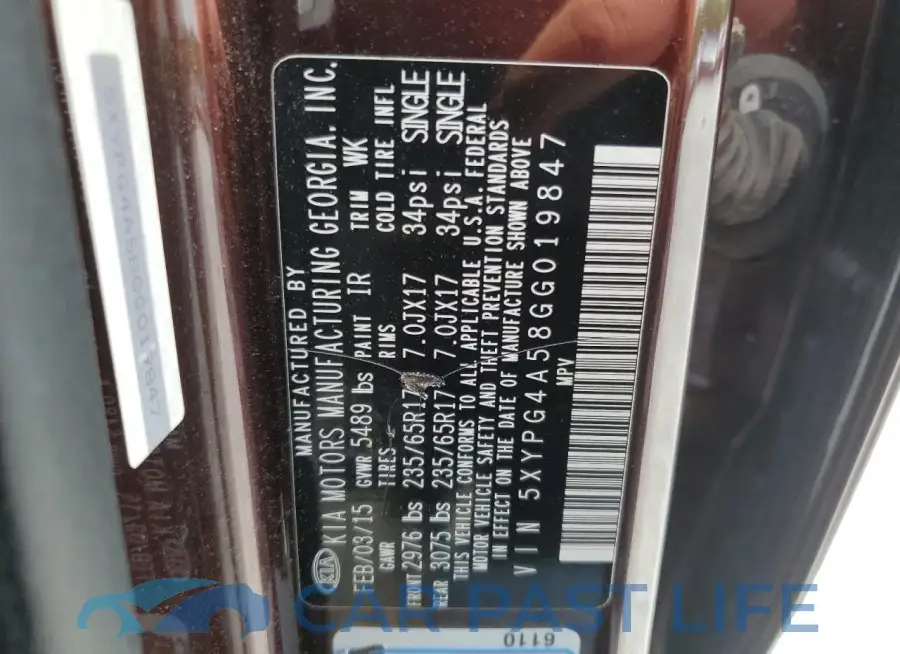 5XYPG4A58GG019847# 13