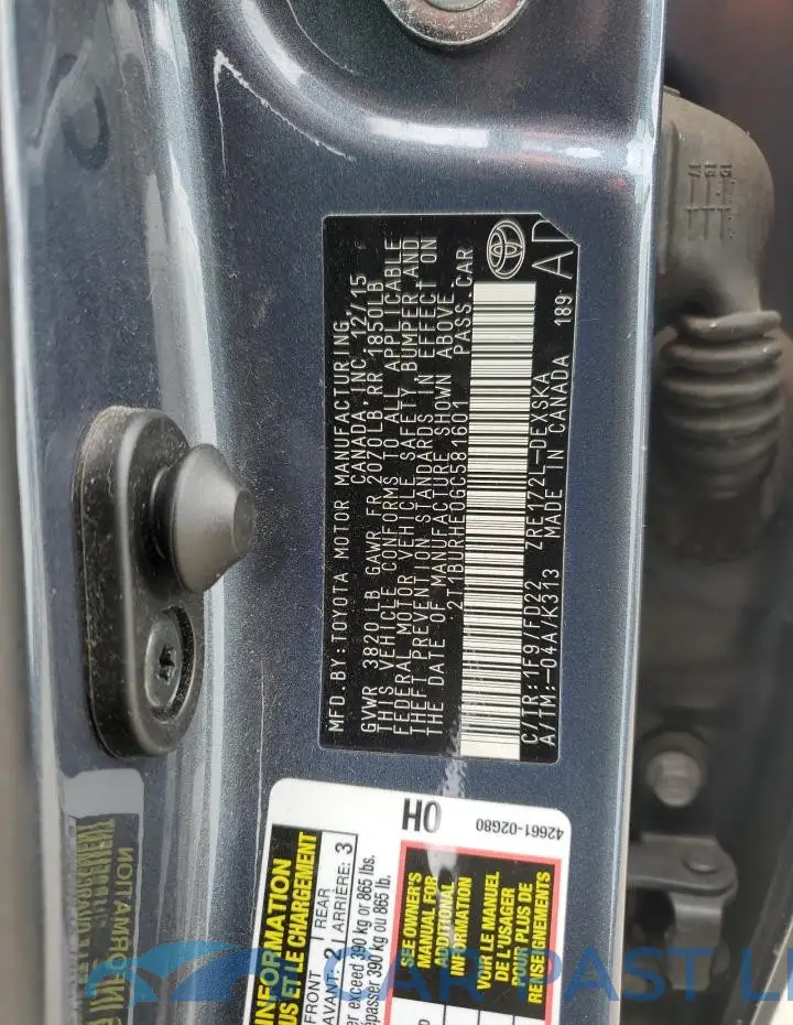 2T1BURHE0GC581601# 12