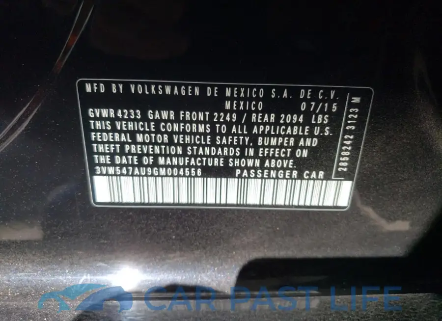 3VW547AU9GM004556# 12