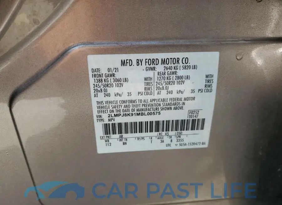2LMPJ8K91MBL00575# 13