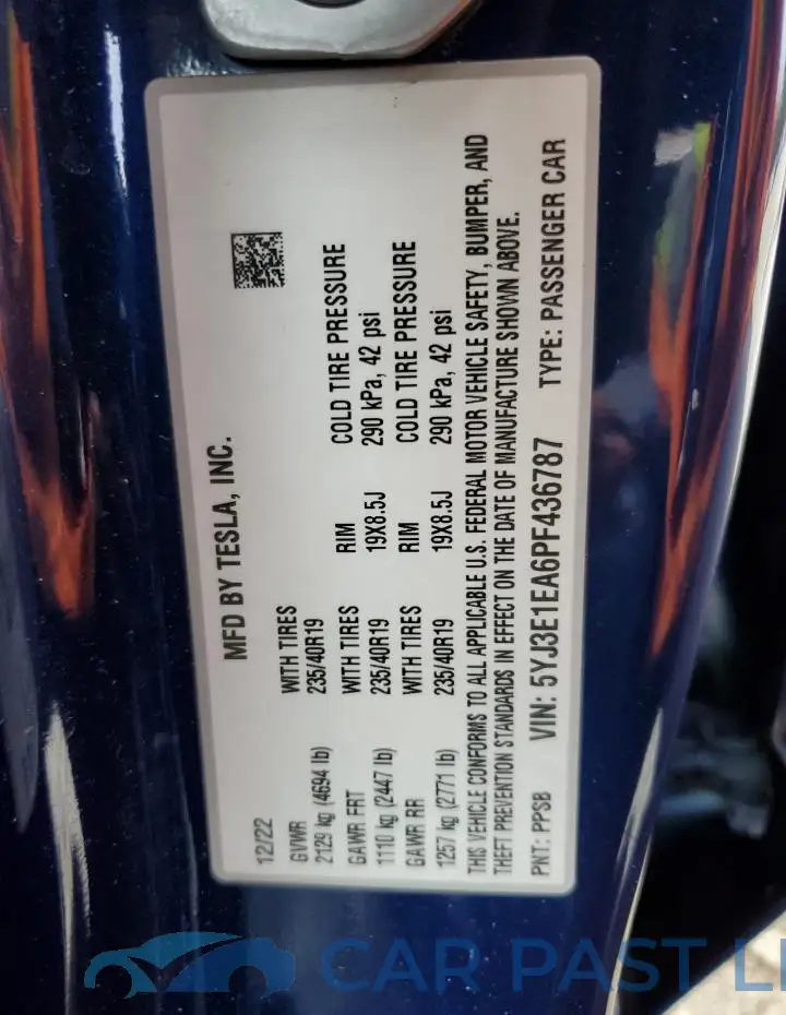 5YJ3E1EA6PF436787# 12
