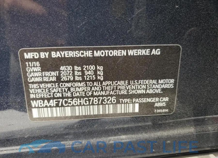 WBA4F7C56HG787326# 12