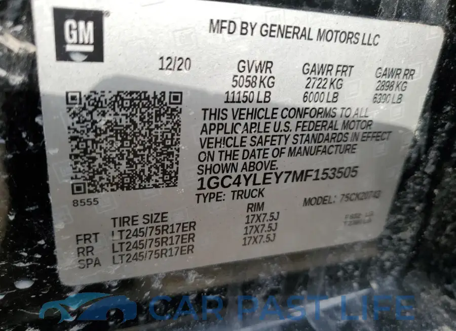 1GC4YLEY7MF153505# 12