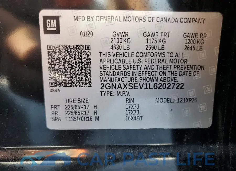 2GNAXSEV1L6202722# 13