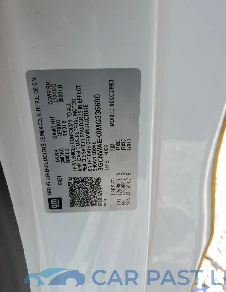 3GCNWAEK0MG336690# 12