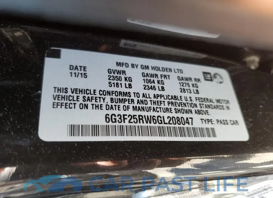 6G3F25RW6GL208047# 12