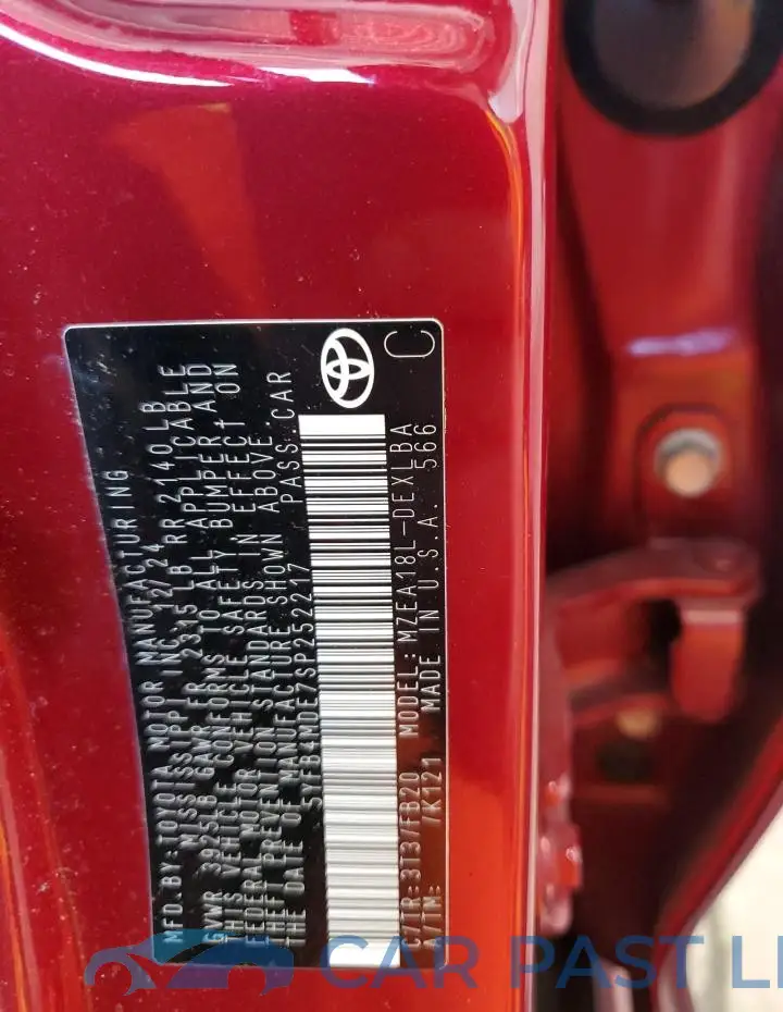 5YFB4MDE7SP252217# 12