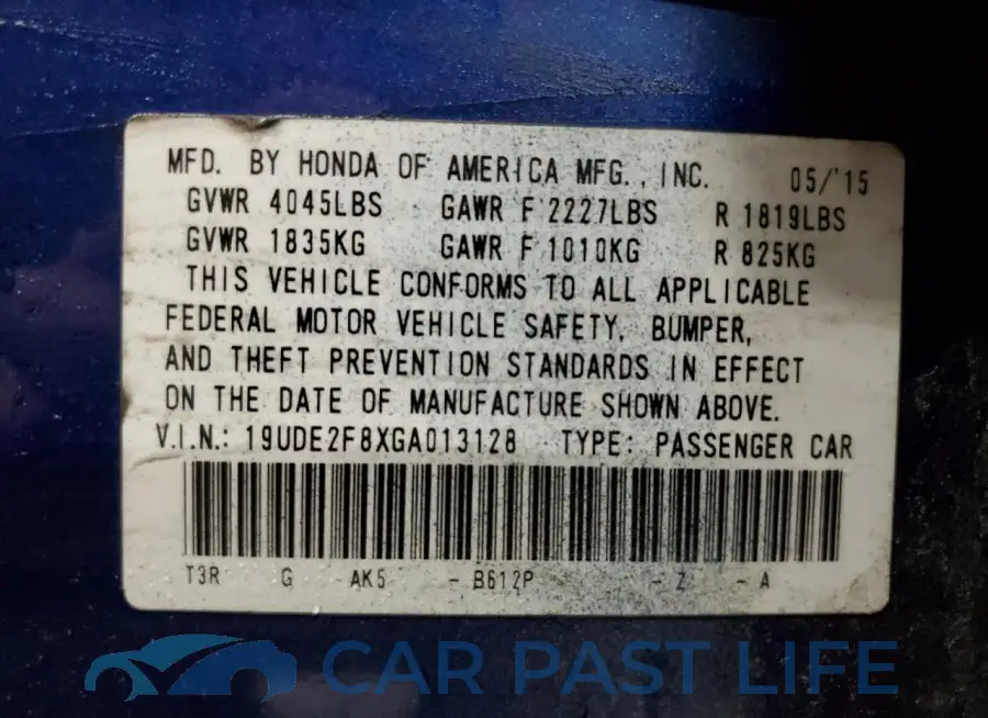 19UDE2F8XGA013128# 12
