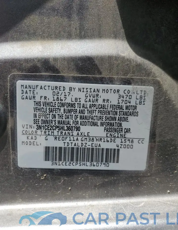 3N1CE2CP5HL360790# 13