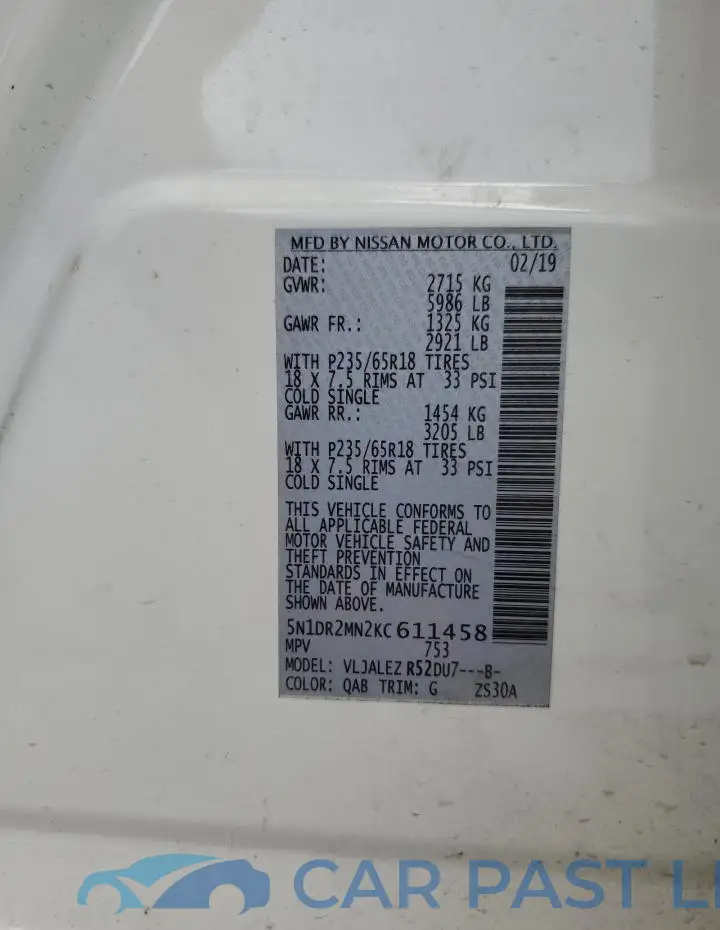 5N1DR2MN2KC611458# 14