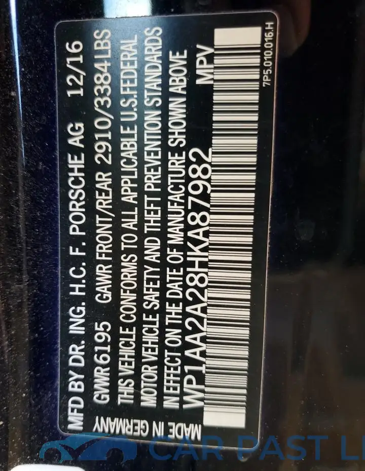 WP1AA2A28HKA87982# 13