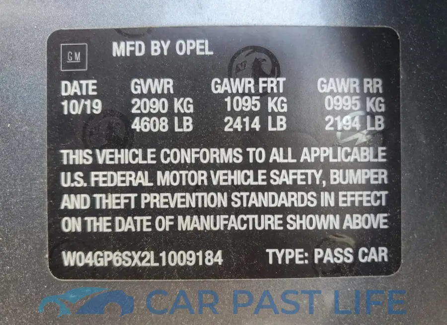 W04GP6SX2L1009184# 13