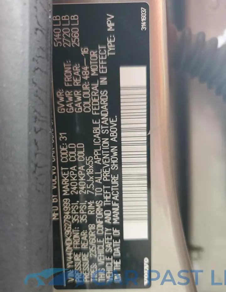 YV440MDK9G2784999# 12