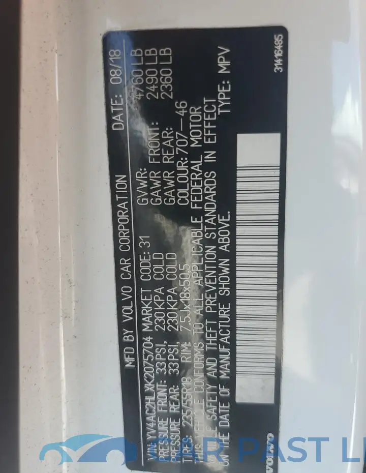 YV4AC2HLXK2075704# 14