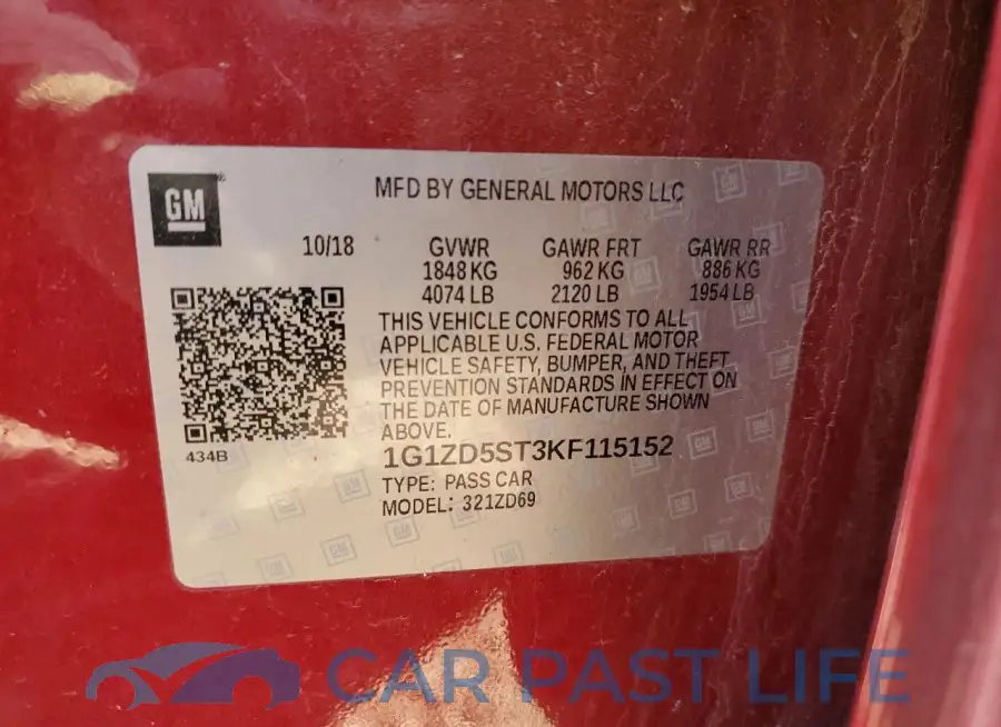 1G1ZD5ST3KF115152# 12