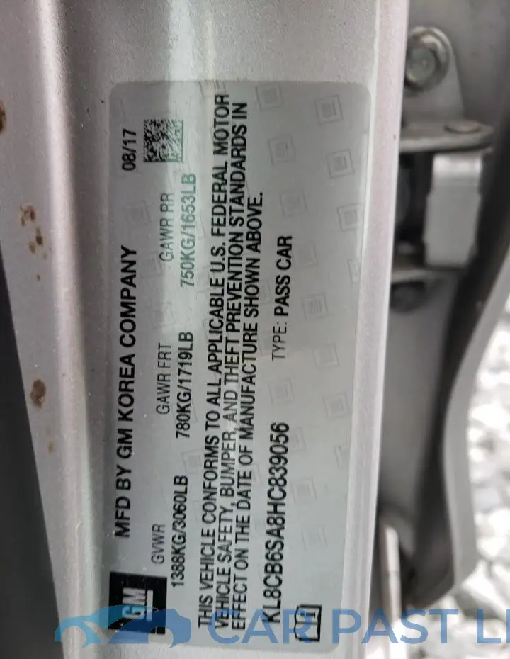 KL8CB6SA8HC839056# 12
