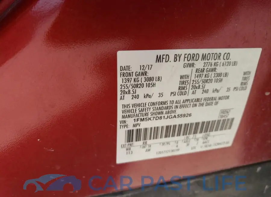 1FM5K7D81JGA55926# 13
