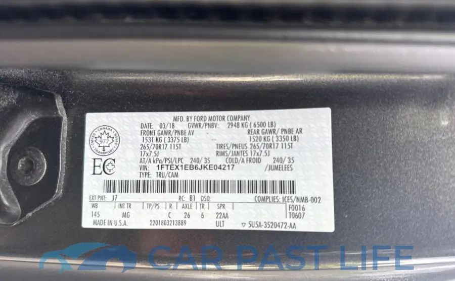 1FTEX1EB6JKE04217# 10