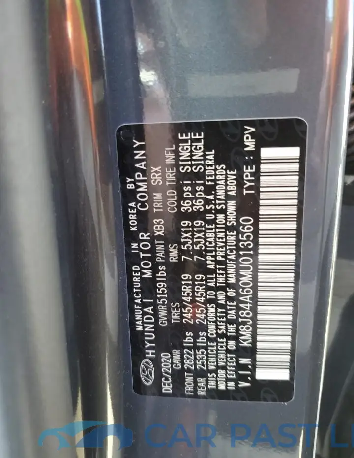 KM8J84A60MU013560# 13