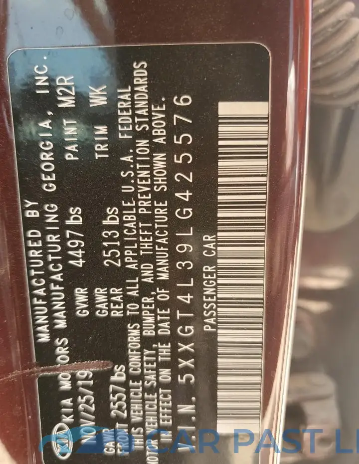 5XXGT4L39LG425576# 12