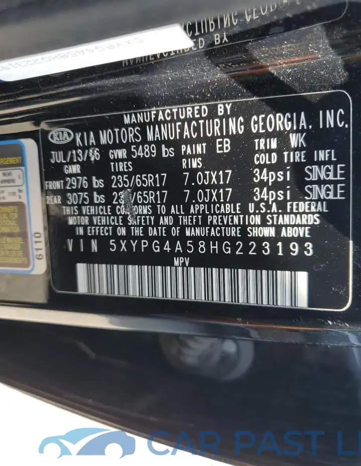 5XYPG4A58HG223193# 13