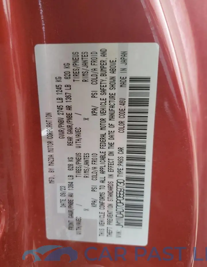 JM1NDAD70P0559730# 12