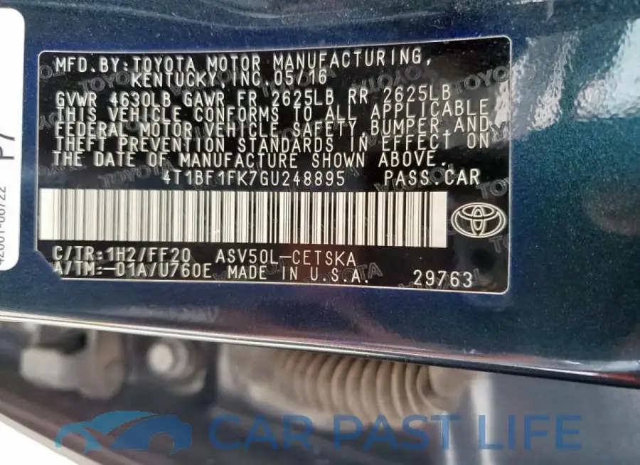 4T1BF1FK7GU248895# 12