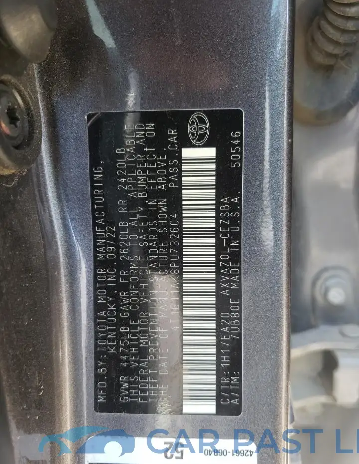 4T1G11AK8PU732604# 13