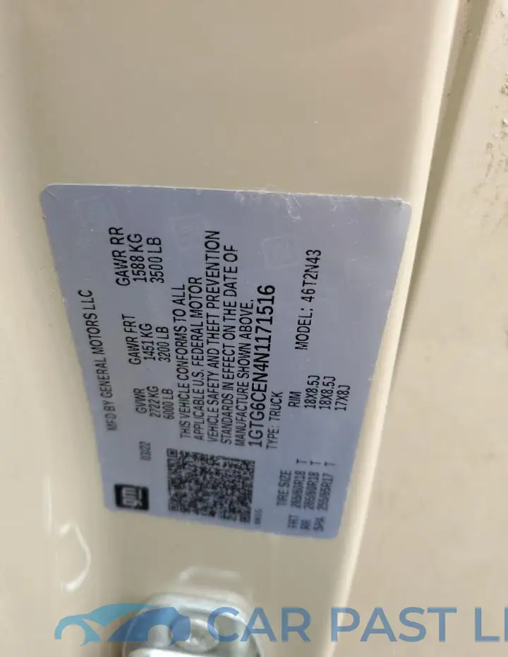 1GTG6CEN4N1171516# 12