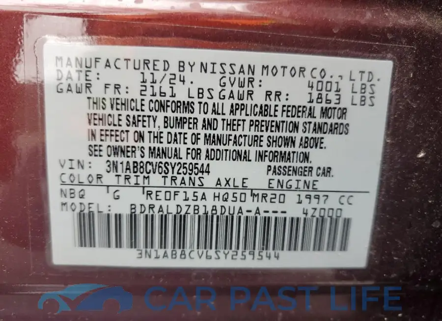 3N1AB8CV6SY259544# 12