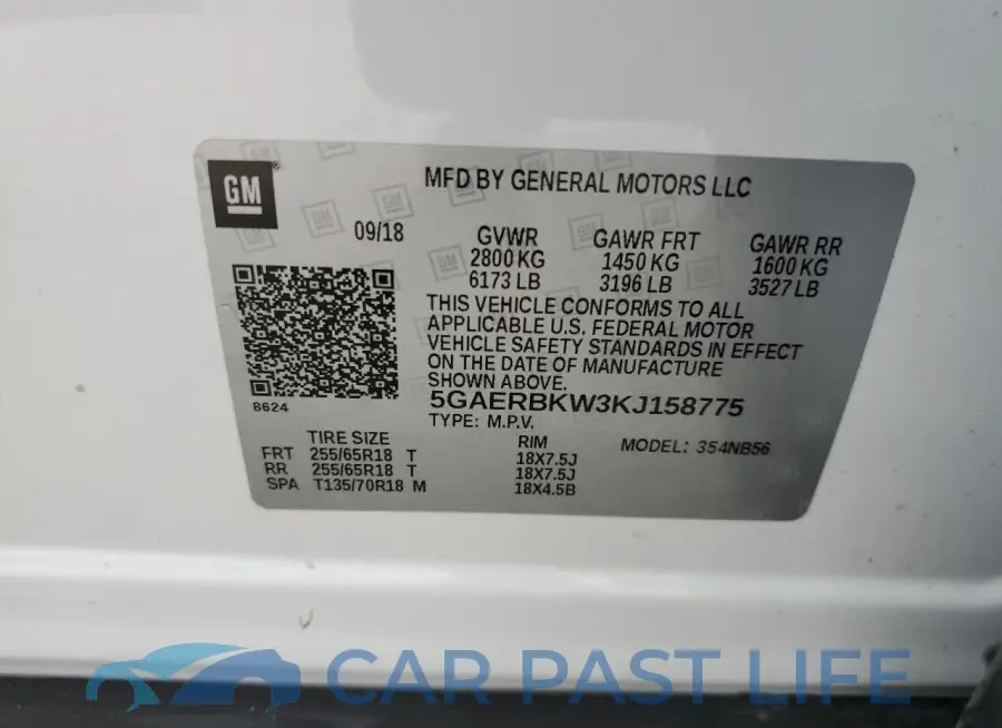 5GAERBKW3KJ158775# 13