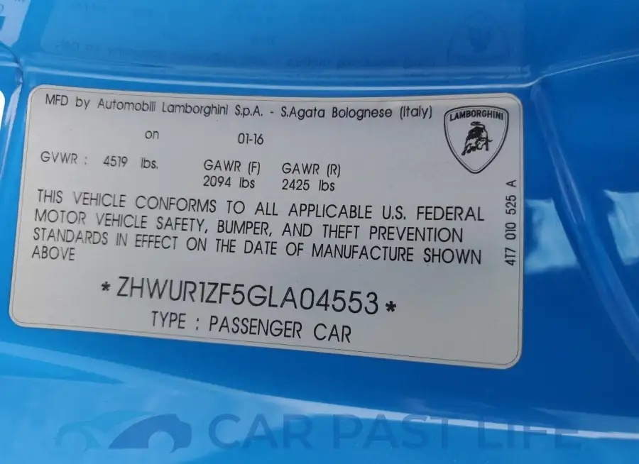 ZHWUR1ZF5GLA04553# 12
