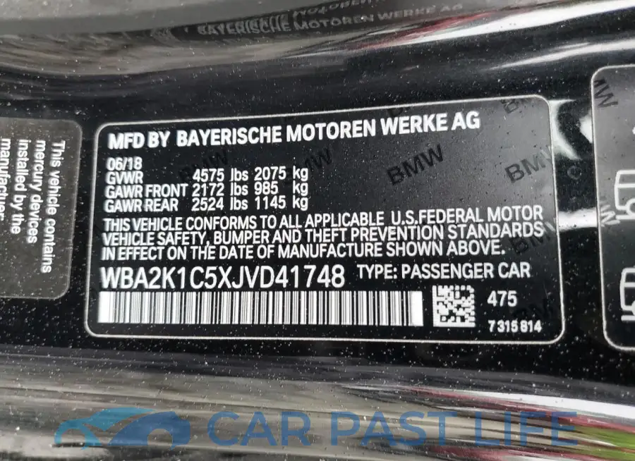 WBA2K1C5XJVD41748# 12