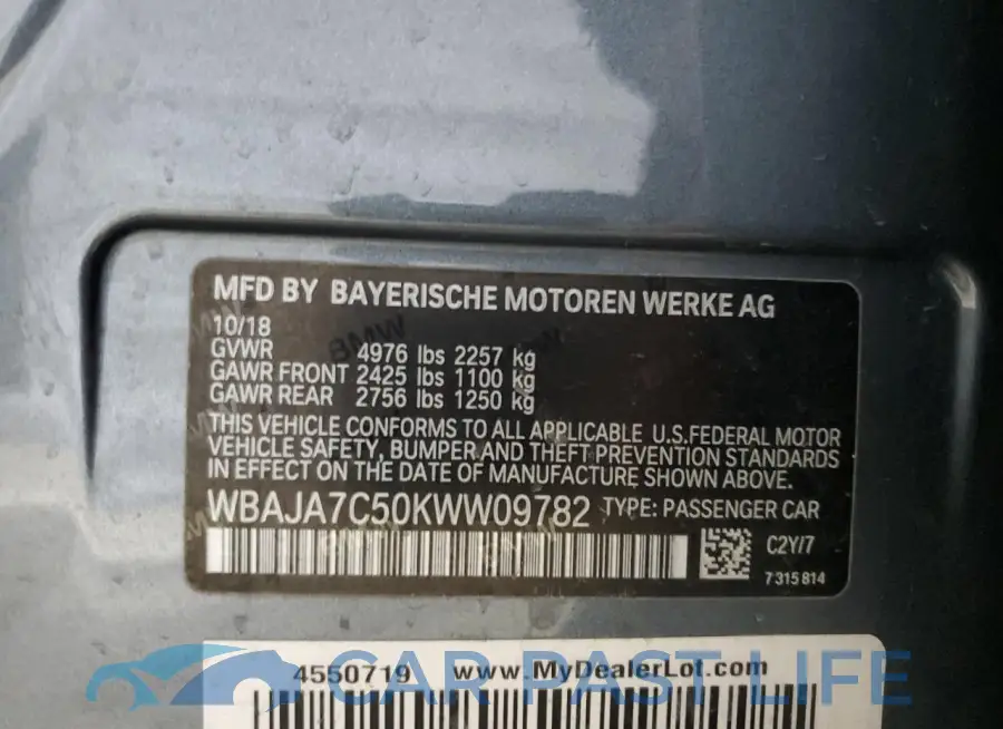 WBAJA7C50KWW09782# 12