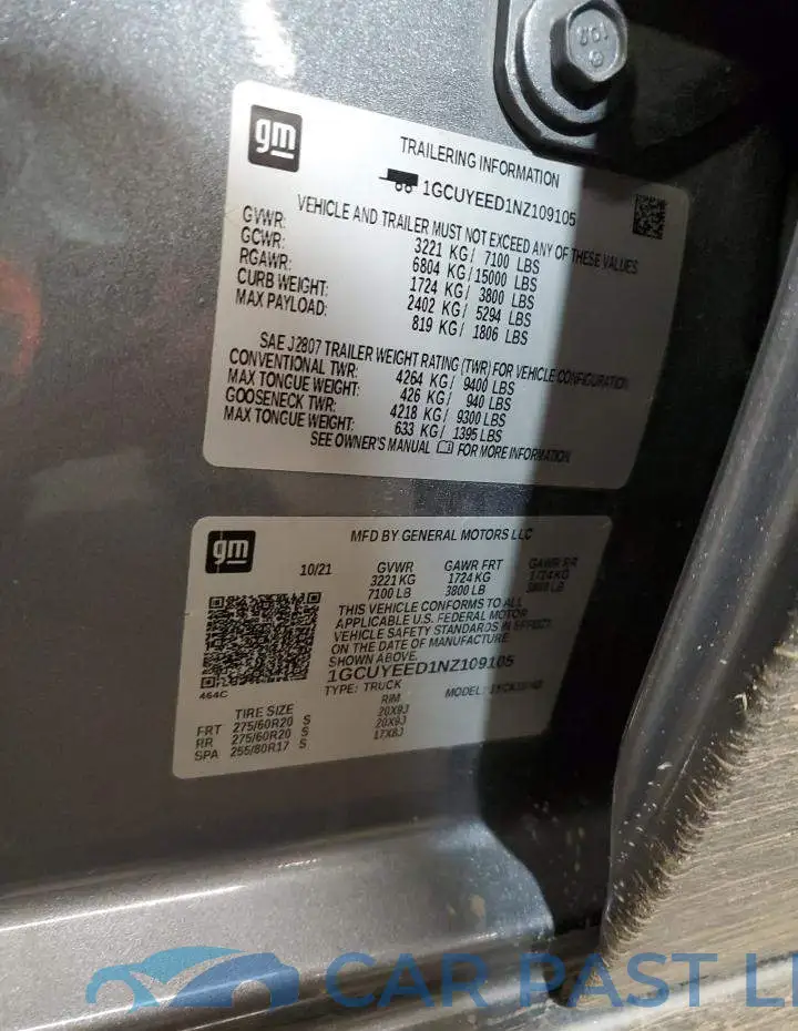 1GCUYEED1NZ109105# 13