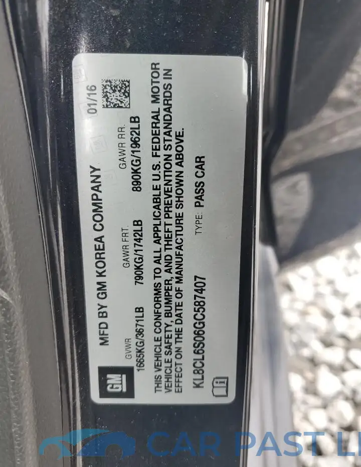 KL8CL6S06GC587407# 12