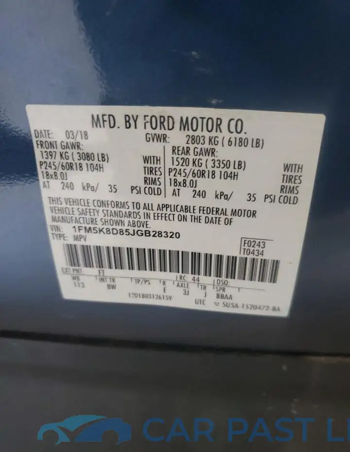 1FM5K8D85JGB28320# 13