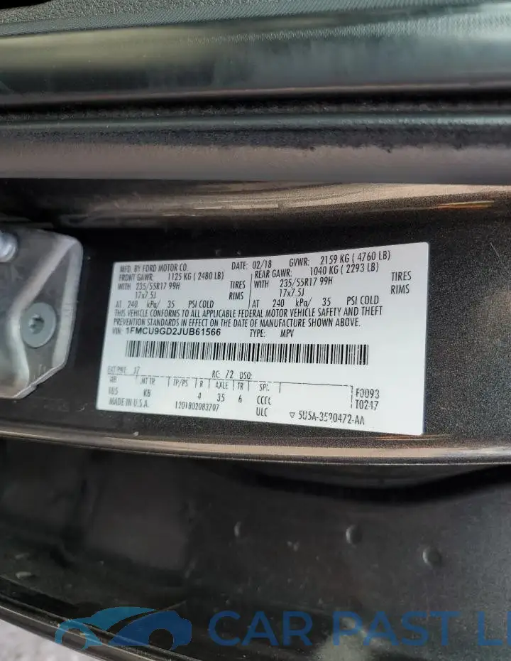 1FMCU9GD2JUB61566# 12