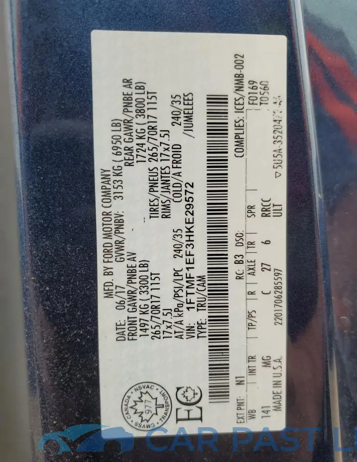 1FTMF1EF3HKE29572# 13