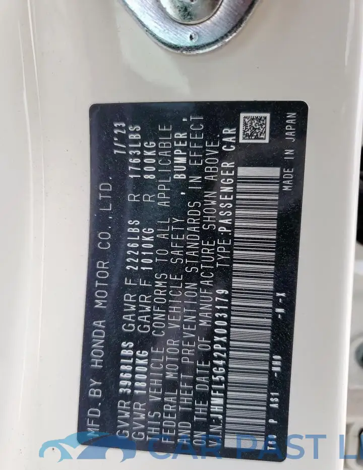 JHMFL5G42PX003179# 13