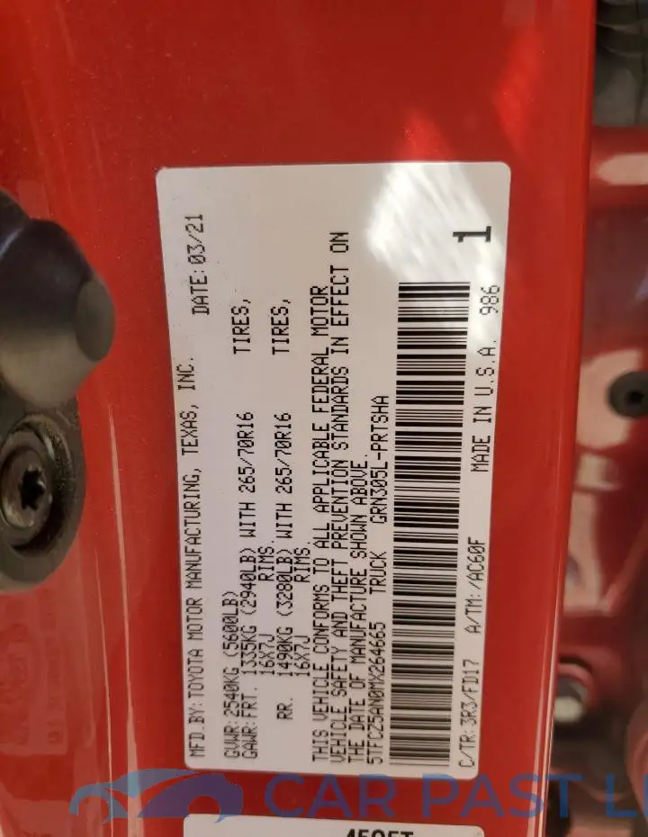 5TFCZ5AN0MX264665# 12