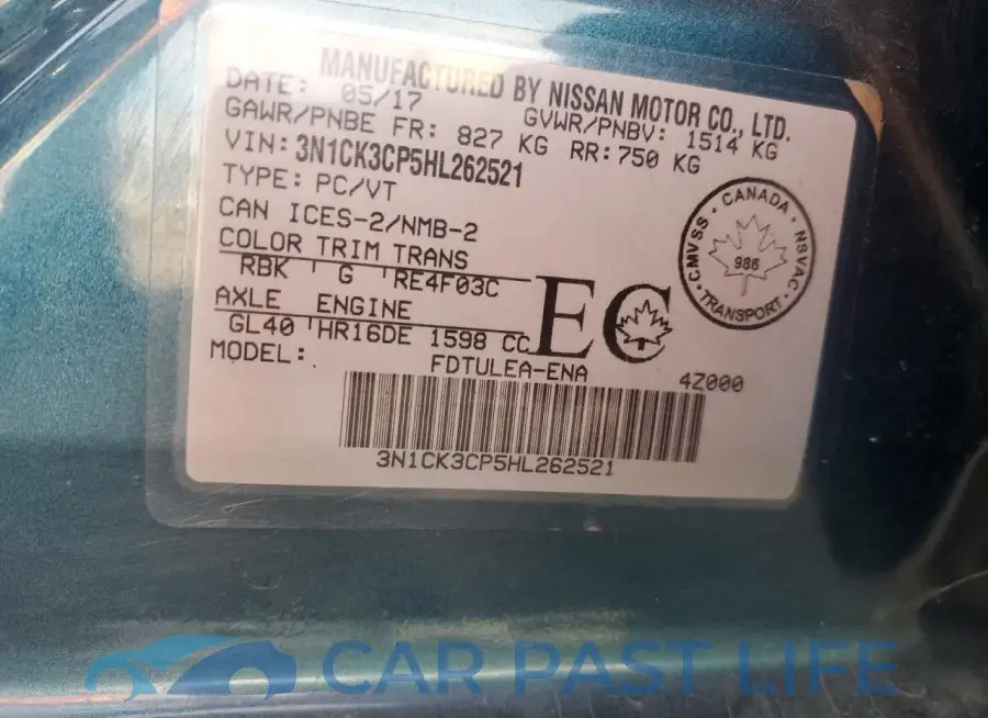 3N1CK3CP5HL262521# 13