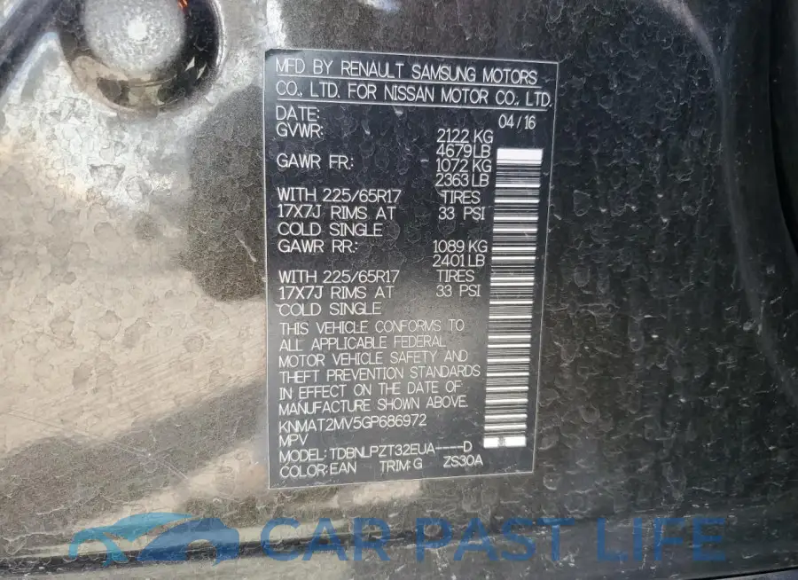 KNMAT2MV5GP686972# 13