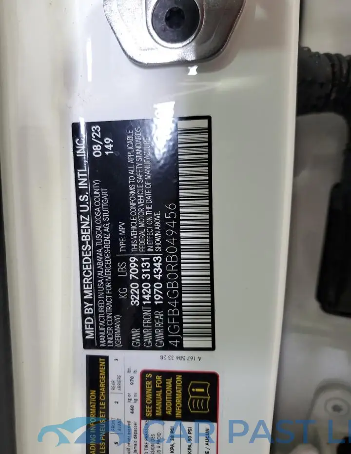 4JGFB4GB0RB049456# 13