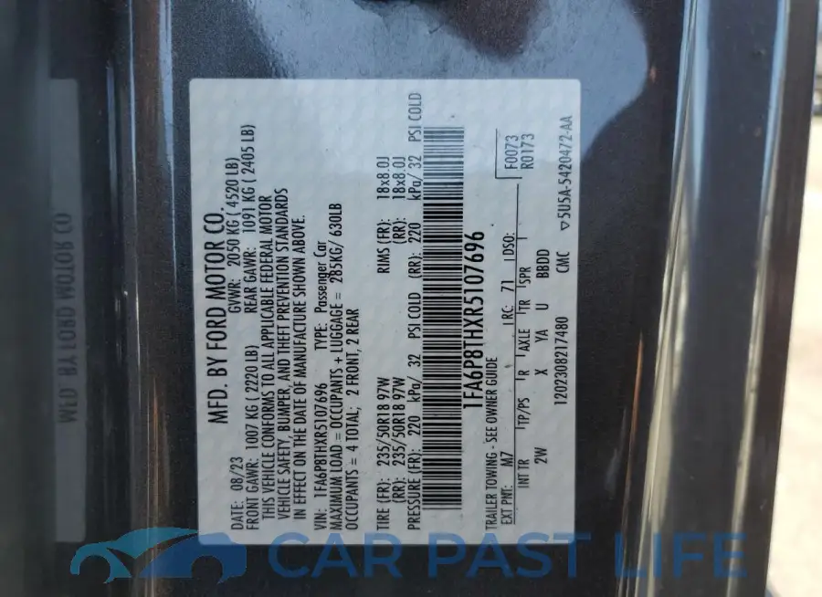 1FA6P8THXR5107696# 12